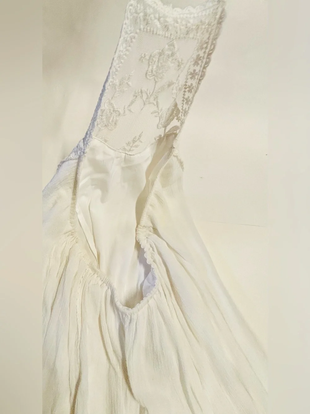 Abercrombie & Fitch White Embroidered Halter Maxi Dress XS/S